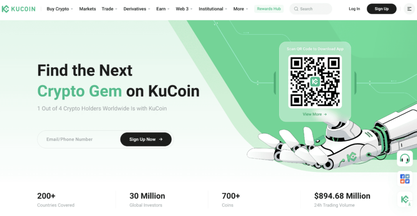 Reseña de KuCoin. Página de registro.